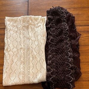 Maurices Cream Infinity Knit Scarf and Brown Knit Scarf